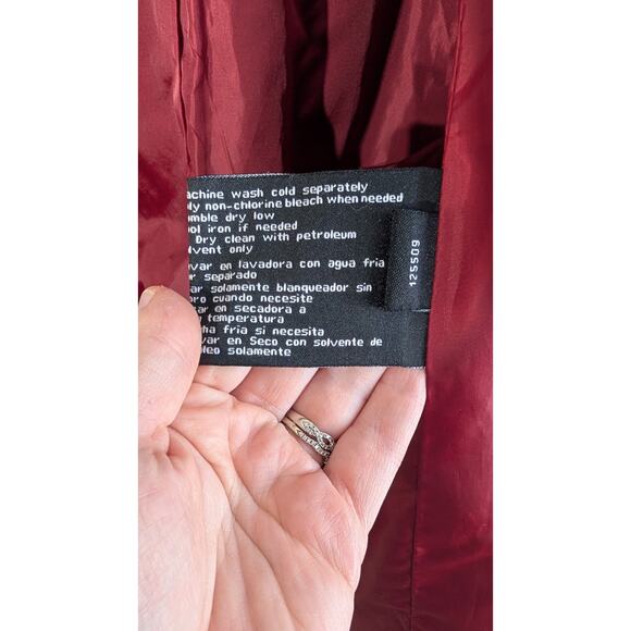 London Fog Womens All Weather Coat XL RED Silver clasps Preppy Classic Hooded - Picture 7 of 9